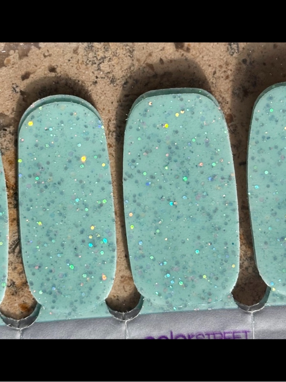 Color Street Aqua Pop Glitter Nail Polish Strips. NWT